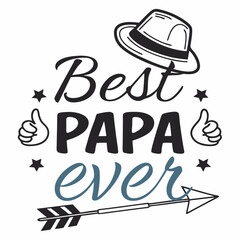 Best Papa Ever Design With Hat Arrow And Thumbs Up Icons