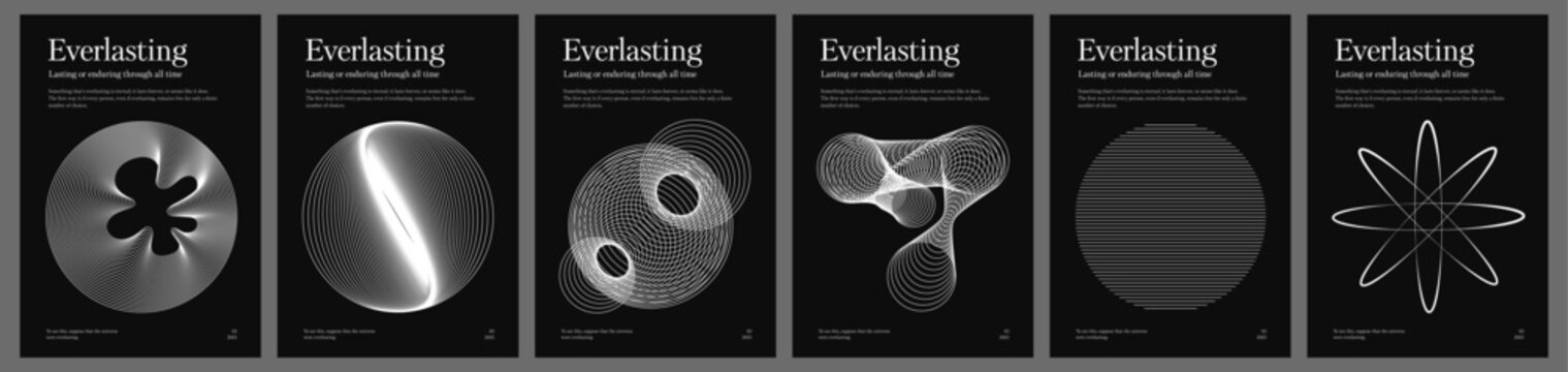 Minimalistic y2k technology flyer design with wireframe shapes. Frames in modern si-fi style. Brutalist poster set elements. Y2k disign elements. Vector illustration.
