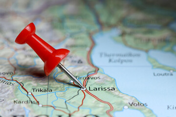 Larissa, Greece pin on map