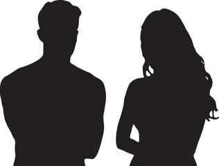 Silhouettes of People in Various Poses"