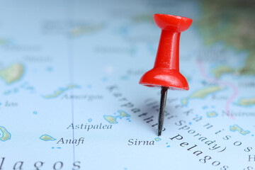 Sirna island, Greece pin on map