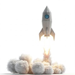 Low Poly Rocket Launch: A Minimalist Space Adventure