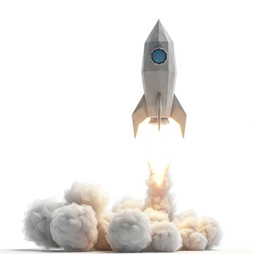 Low Poly Rocket Launch: A Minimalist Space Adventure