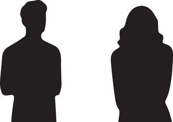 Silhouettes of People in Various Poses"