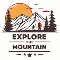 Explore The Mountain Adventure Hiking Trip With Family And Nature At Sunset