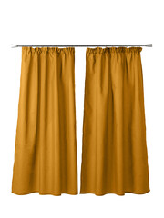 monochrome long curtains hang on the window of the living room or bedroom, isolated on a white background