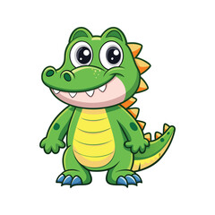 Naklejka premium Adorable baby alligator character with bright colors vector illustration isolated on white background