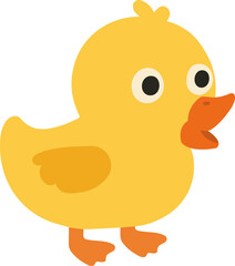Cute Cartoon Yellow Duck flat
