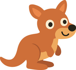 Cartoon Kangaroo Character Illustration flat