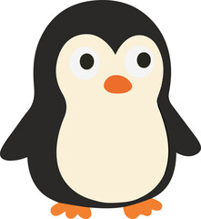 Cute Cartoon Penguin Illustration flat
