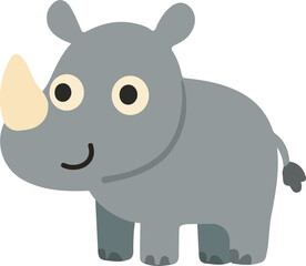 Cartoon rhinoceros Character Illustration doodle flat
