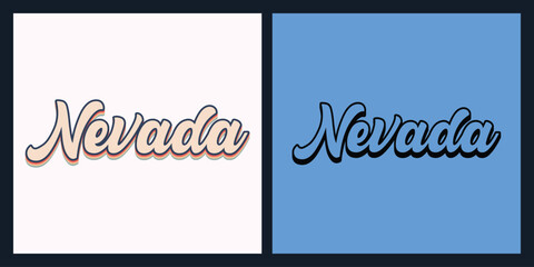 Nevada state retro text t shirt design