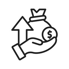 Growth icon vector image. Suitable for mobile apps, web apps and print media.