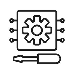 Hardware Setup icon vector image. Suitable for mobile apps, web apps and print media.