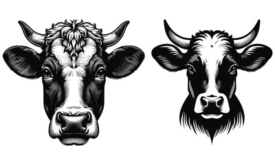 black and white cow