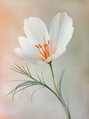 Obraz premium Delicate white flower blooming with grace and beauty