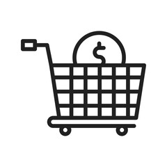 Cart icon vector image. Suitable for mobile apps, web apps and print media.