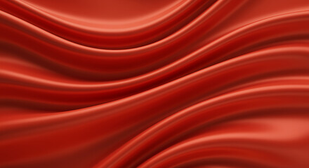 Obraz premium Close-up of a luxurious red satin fabric.