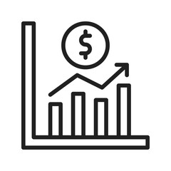 Money Growth icon vector image. Suitable for mobile apps, web apps and print media.