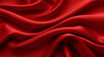 Close-up of a luxurious red satin fabric.