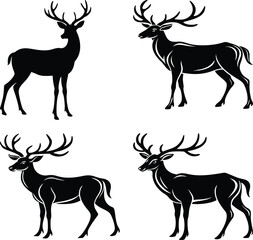 deer  silhouette set