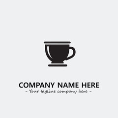 Cup illustration black and white for logo company vector image
