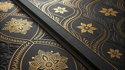 Naklejka premium Abstract black and gold luxury background