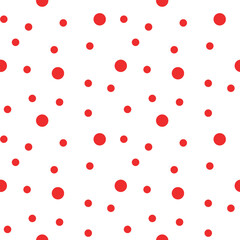 Polka dot seamless pattern. Red abstract confetti dots seamless pattern background. Eps 10