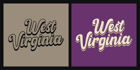 West Virginia retro text t shirt design