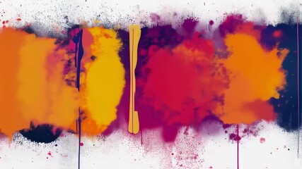 Artistic rainbow colored paint splash background video footage. Abstract colorful brush stroke with splatter. Creative design backdrop. Color spectrum, motion graphic clip. - Powered by Adobe