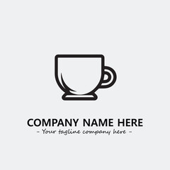 Cup illustration black and white for logo company vector image
