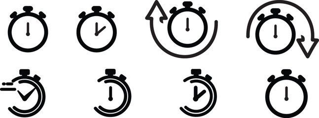 Stopwatch Icon Fast Time Express Urgent Editable Stroke Services

