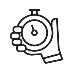 Holding Stopwatch icon vector image. Suitable for mobile apps, web apps and print media.