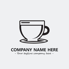 Cup illustration black and white for logo company vector image
