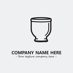 Cup illustration black and white for logo company vector image
