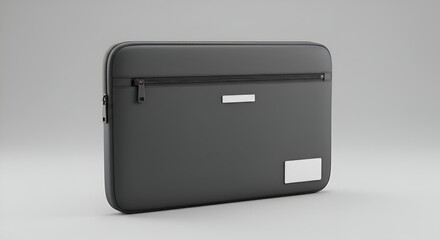 Stylish gray zippered laptop sleeve.