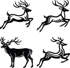 deer  silhouette set
