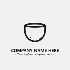 Cup illustration black and white for logo company vector image
