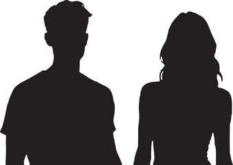 Silhouettes of People in Various Poses"