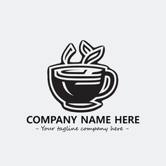 Cup illustration black and white for logo company vector image
