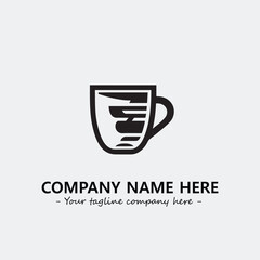 Cup illustration black and white for logo company vector image
