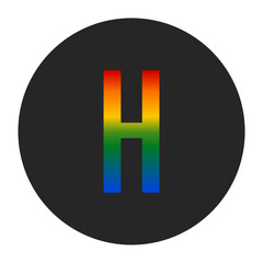 Rainbow Capital Letter H Symbol – LGBTQ Pride Representation