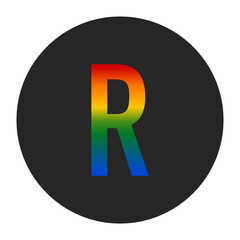 Rainbow Capital Letter R Symbol – LGBTQ Pride Representation