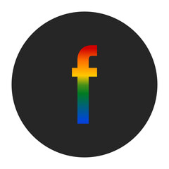 Obraz premium Rainbow Lowercase Letter f Symbol – LGBTQ Pride Representation