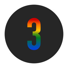 Rainbow Number 3 Symbol – LGBTQ Pride Representation