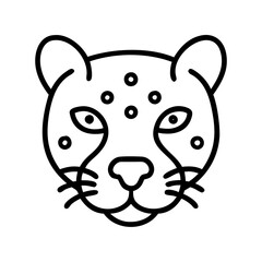 leopard vector icon, simple black outline line icon of leopard, animal vector line art icon