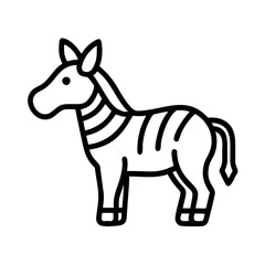 zebra 8 vector icon, simple black outline line icon of zebra 8, animal vector line art icon