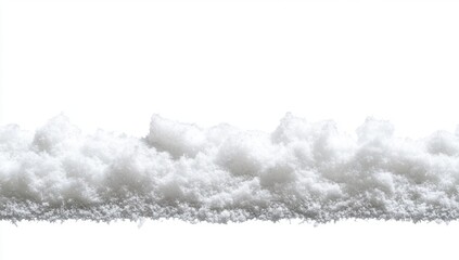 Fluffy snow pile on a white background