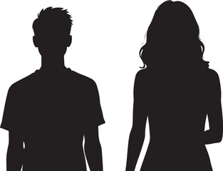 Silhouettes of People in Various Poses"