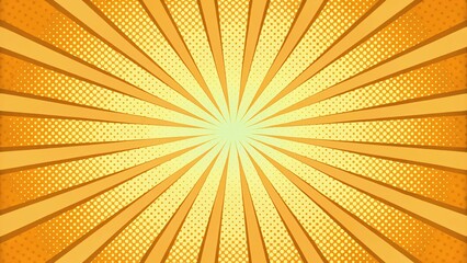 Obraz premium A bright yellow sunburst of rays and light creates a vintage star explosion pattern